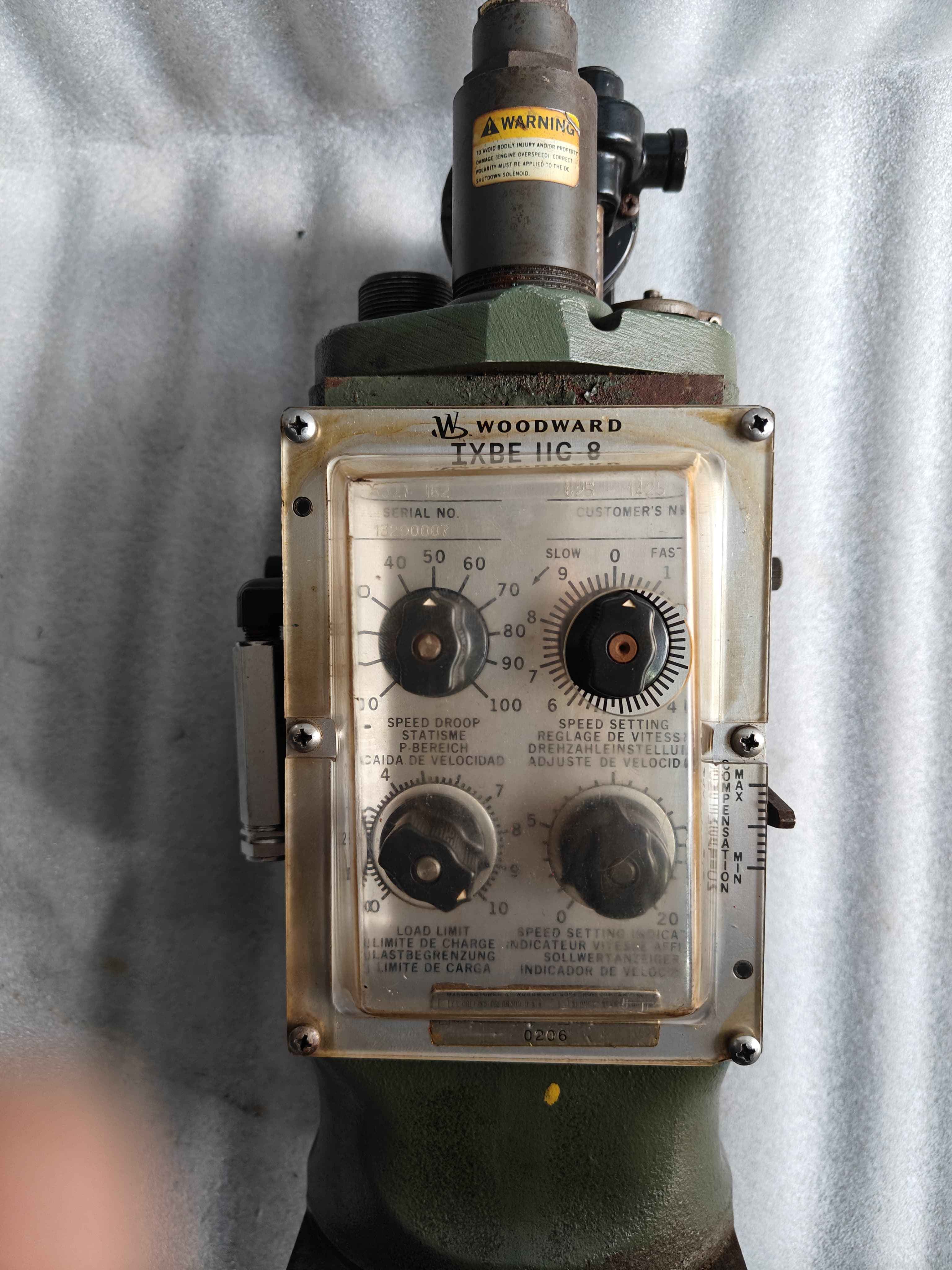 Woodward UG-8 governor Part no: 8527-162 Governor speed: 625-1425 rpm