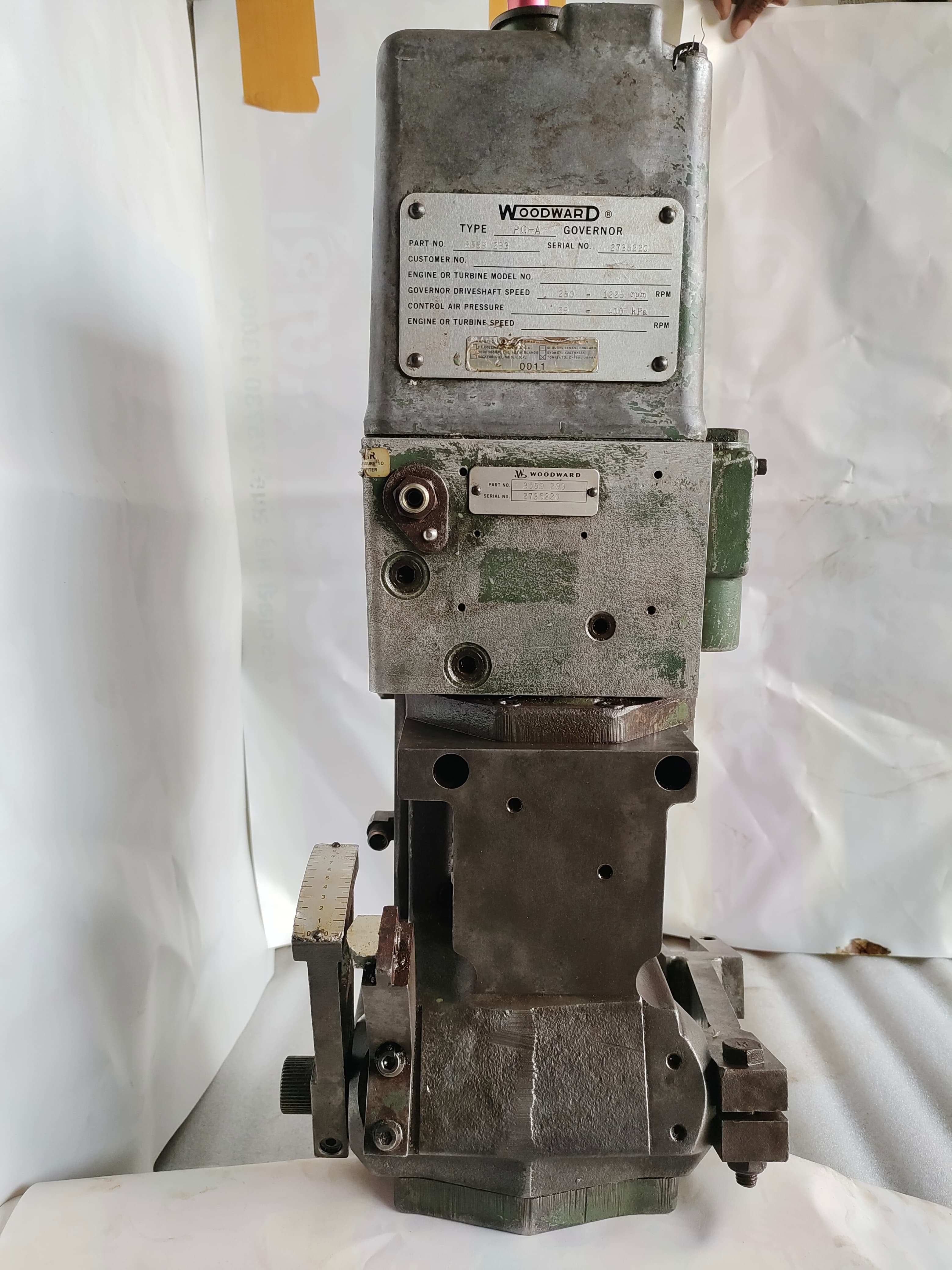 Woodward governor Type: PG-A Part no 8559 293 serial no 2735220
