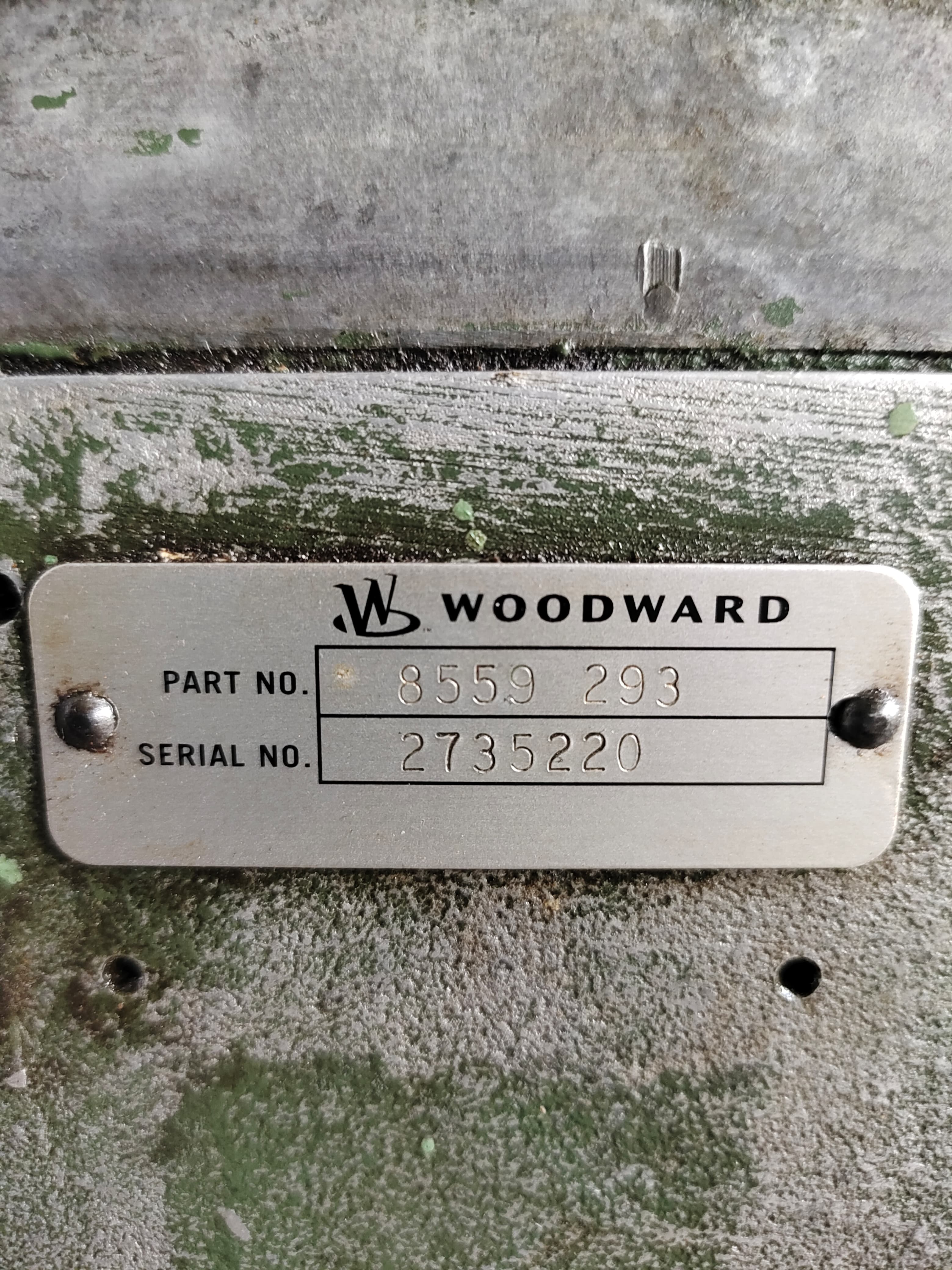 Woodward governor Type: PG-A Part no 8559 293 serial no 2735220