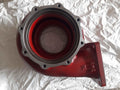 Red BBC RR183 turbine casing for marine engines on white textured surface